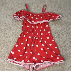 Harper Canyon Toddler Girl Red and White Polka Dot Romper - Size 3